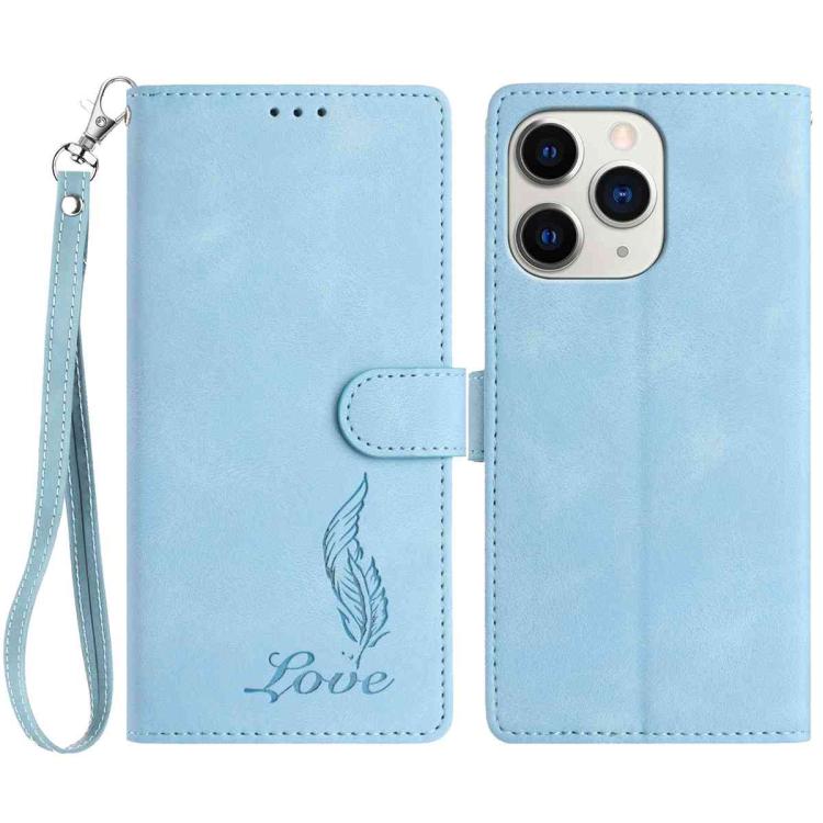 Skin Feel Embossed Feather Leather Phone Case