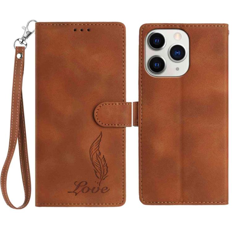 Skin Feel Embossed Feather Leather Phone Case