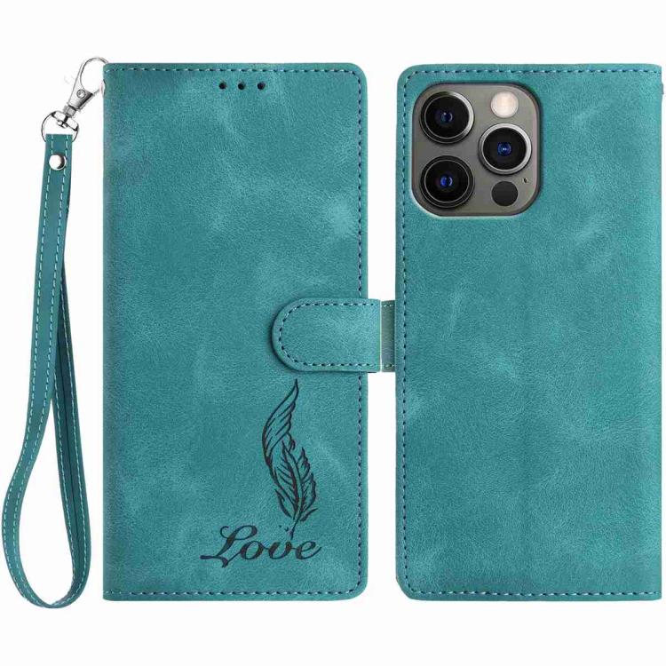 Skin Feel Embossed Feather Leather Phone Case