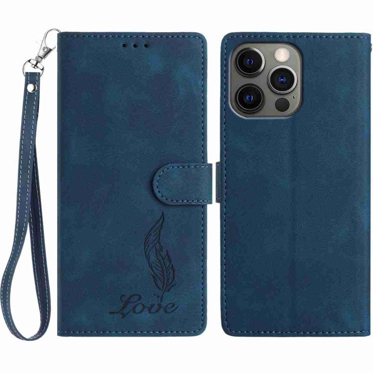 Skin Feel Embossed Feather Leather Phone Case