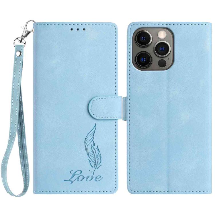 Skin Feel Embossed Feather Leather Phone Case