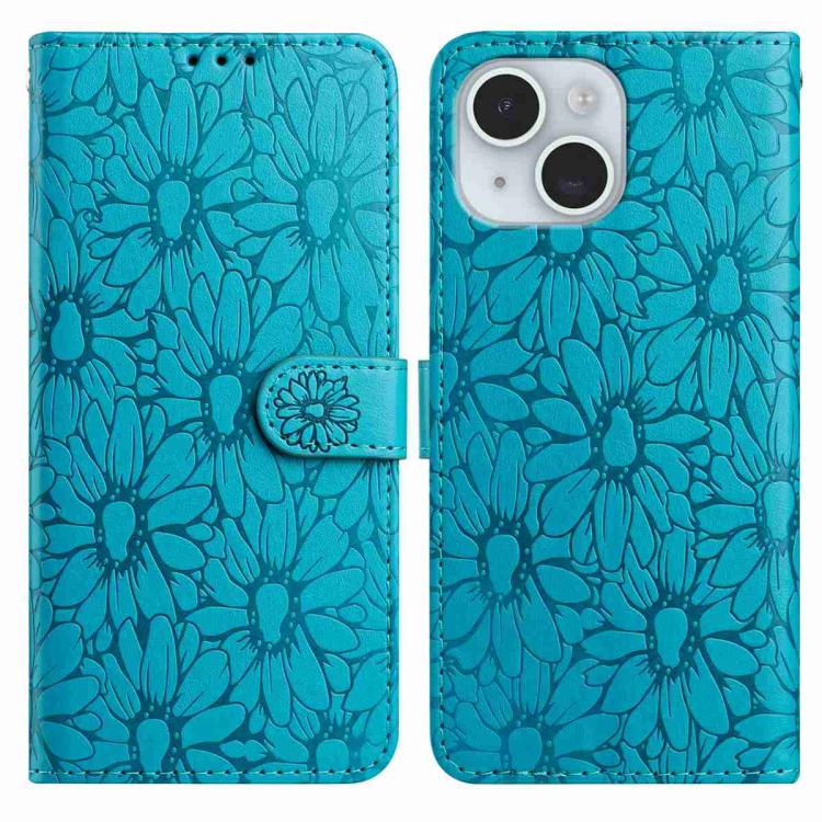 Daisy Embossed Leather Phone Case, For iPhone 14, For iPhone 14 Pro