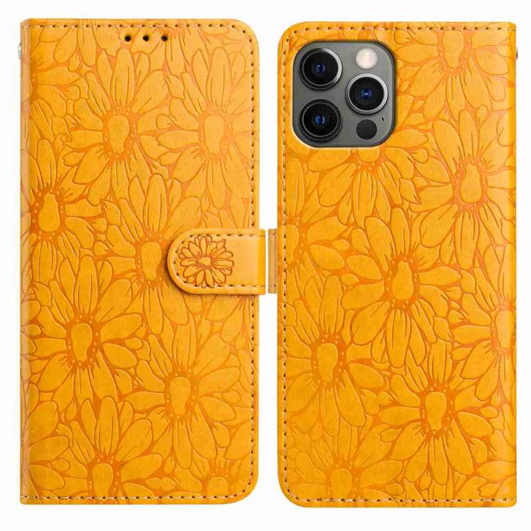 Daisy Embossed Leather Phone Case, For iPhone 12 Pro Max, For iPhone 11 Pro Max