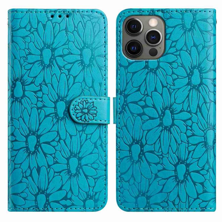 Daisy Embossed Leather Phone Case, For iPhone 12 Pro Max, For iPhone 11 Pro Max