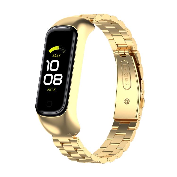 xDfind Metal Frame Integrated Three-beads Steel Watch Band, For Samsung Galaxy Fit 2