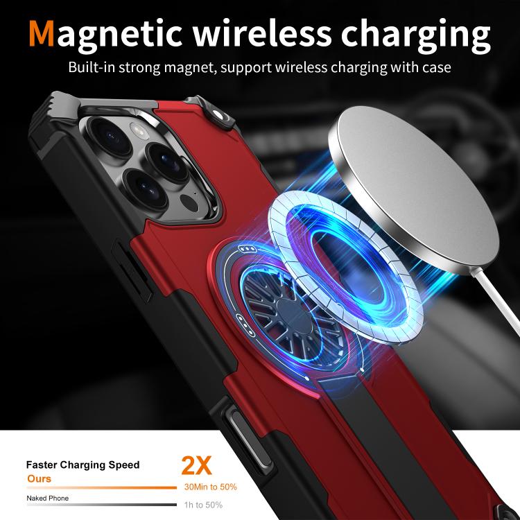 Shockproof Kickstand Metallic Shaft MagSafe Phone Case