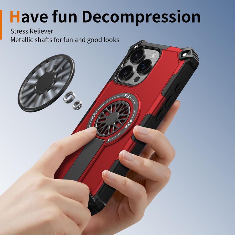 Shockproof Kickstand Metallic Shaft MagSafe Phone Case