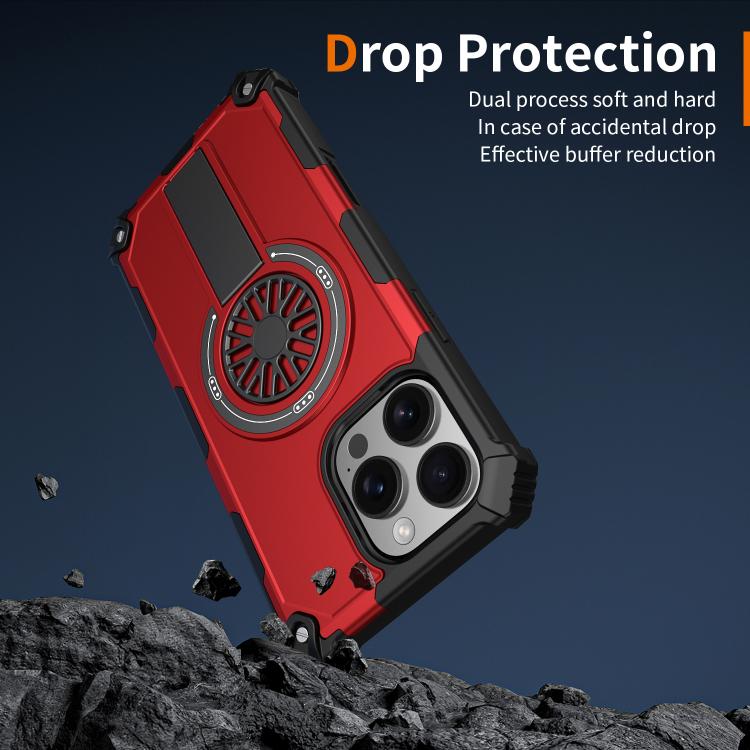 Shockproof Kickstand Metallic Shaft MagSafe Phone Case