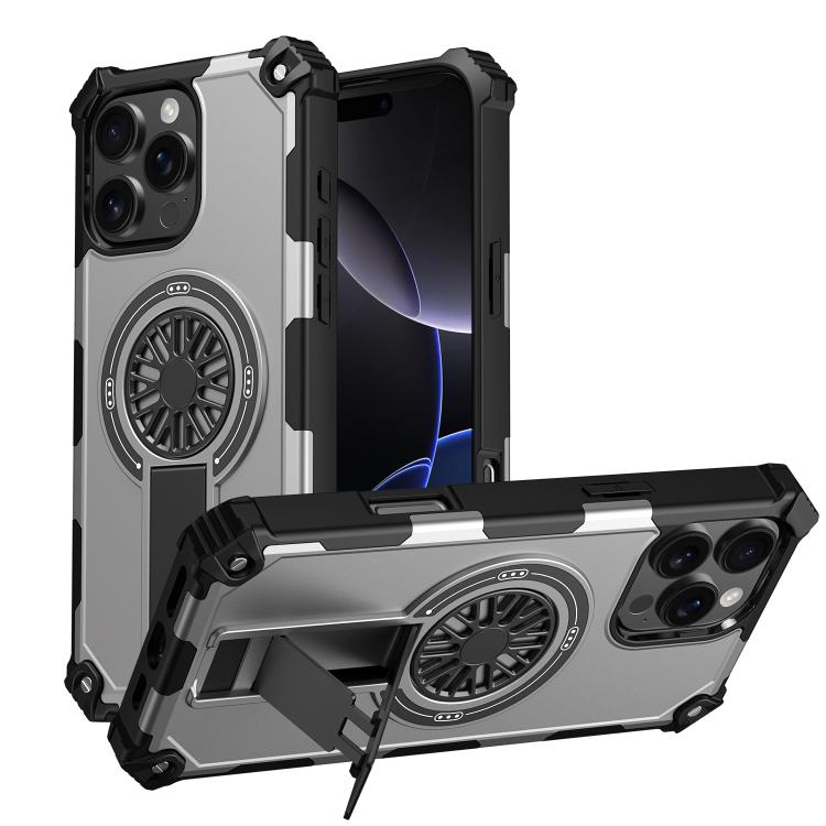 Shockproof Kickstand Metallic Shaft MagSafe Phone Case