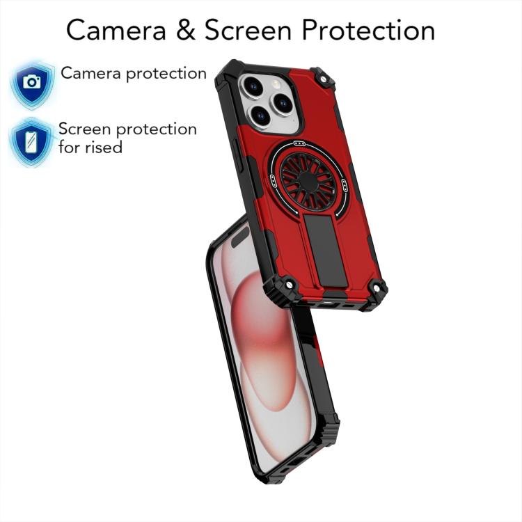 Shockproof Kickstand Metallic Shaft MagSafe Phone Case