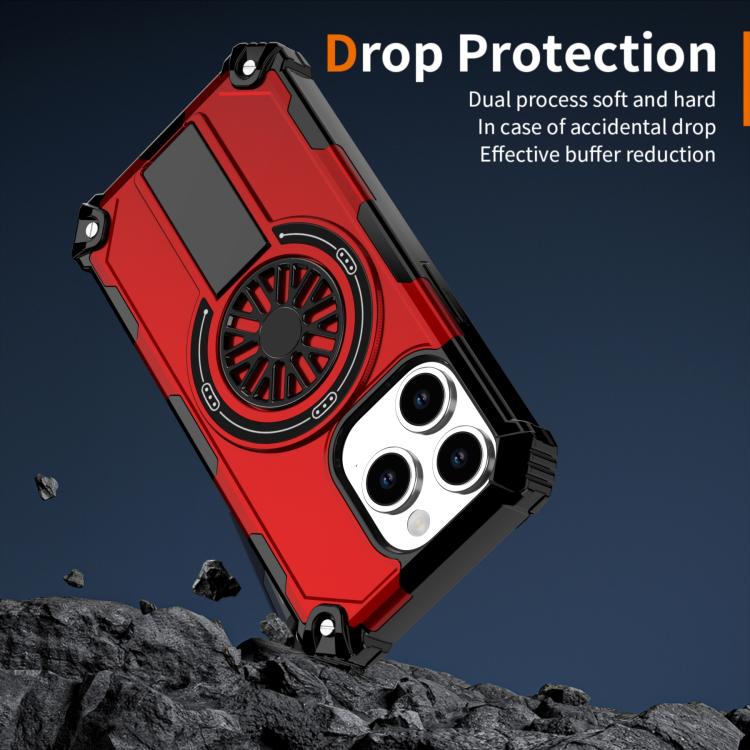 Shockproof Kickstand Metallic Shaft MagSafe Phone Case