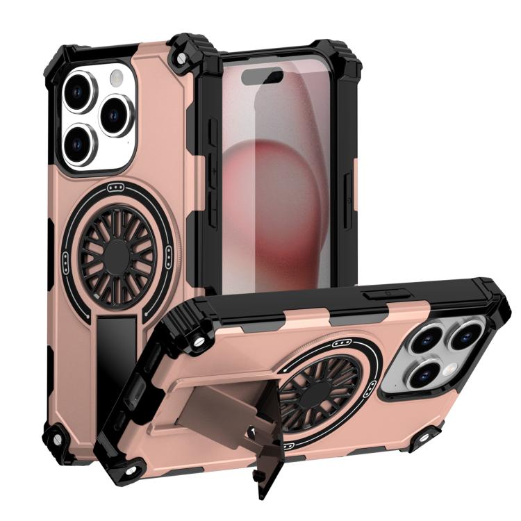 Shockproof Kickstand Metallic Shaft MagSafe Phone Case