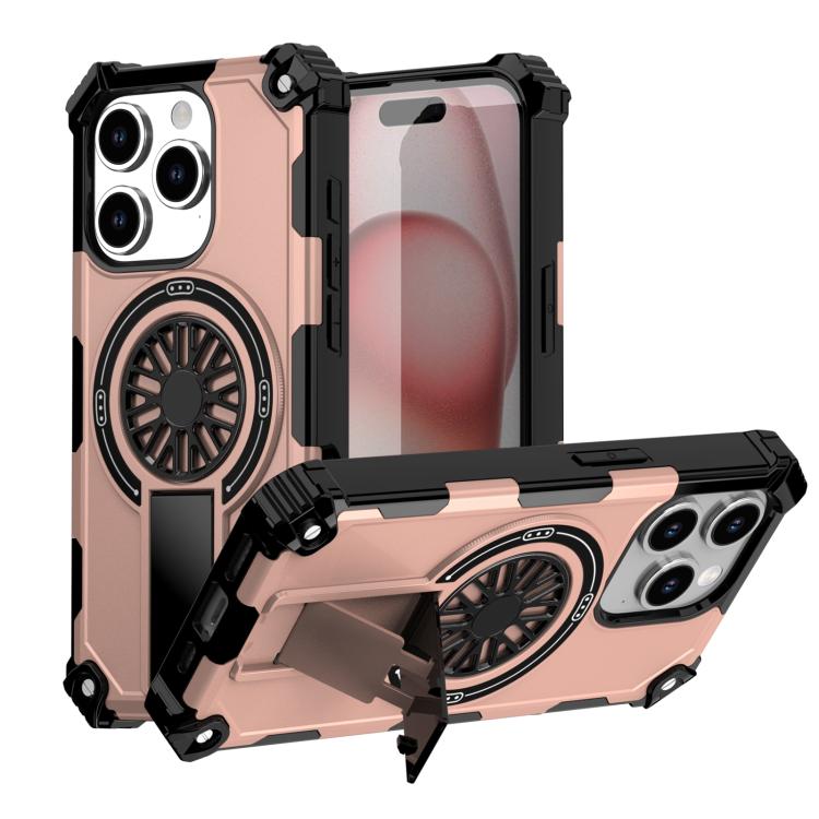 Shockproof Kickstand Metallic Shaft MagSafe Phone Case