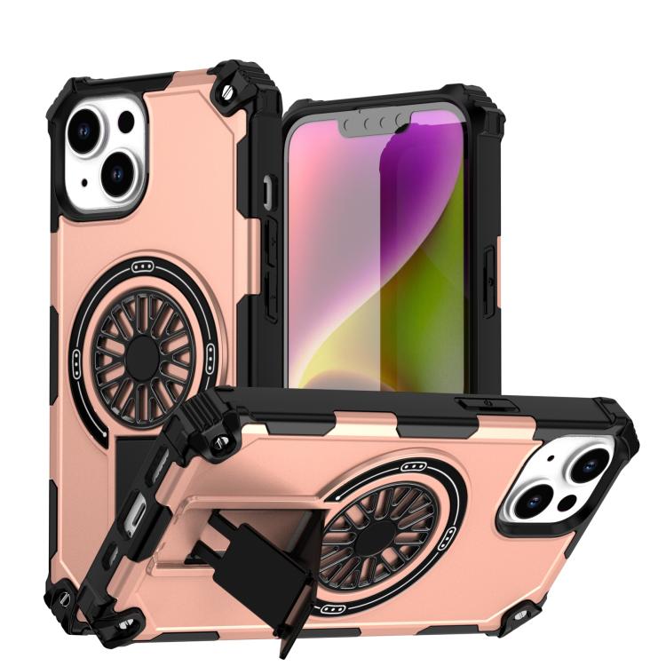 Shockproof Kickstand Metallic Shaft MagSafe Phone Case