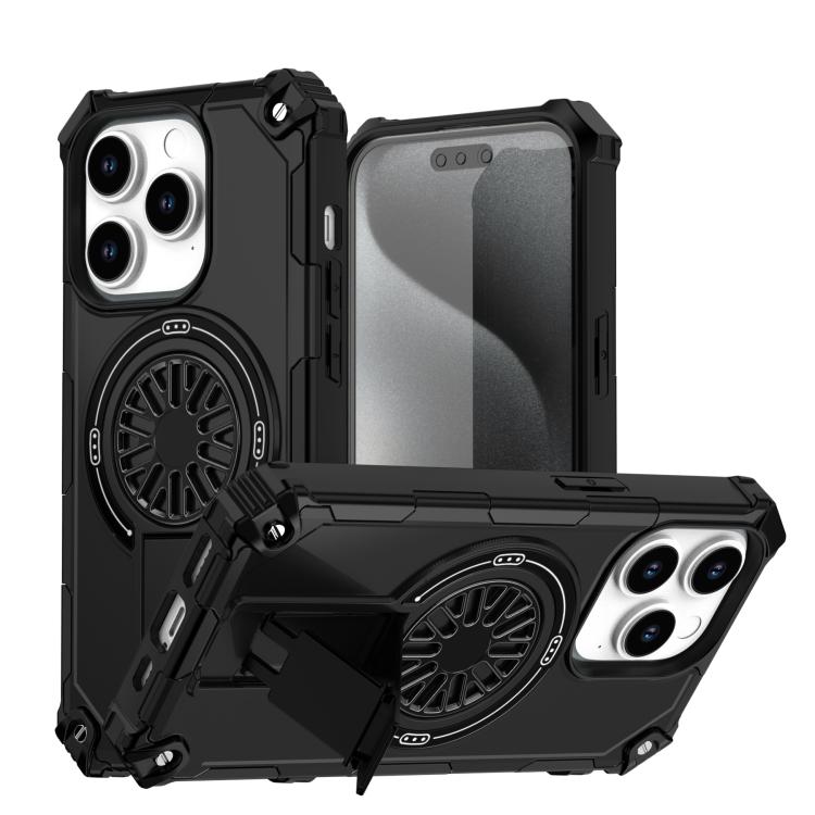 Shockproof Kickstand Metallic Shaft MagSafe Phone Case