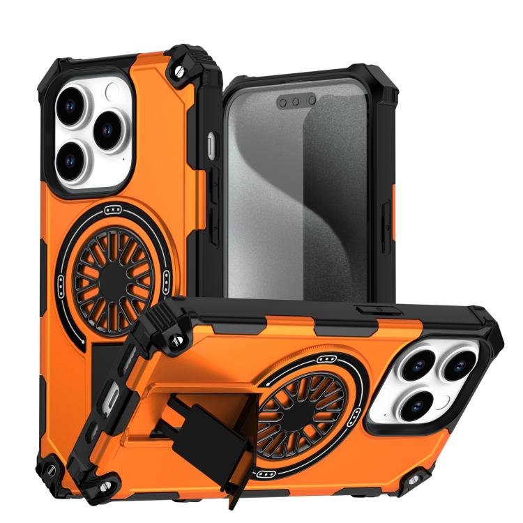 Shockproof Kickstand Metallic Shaft MagSafe Phone Case