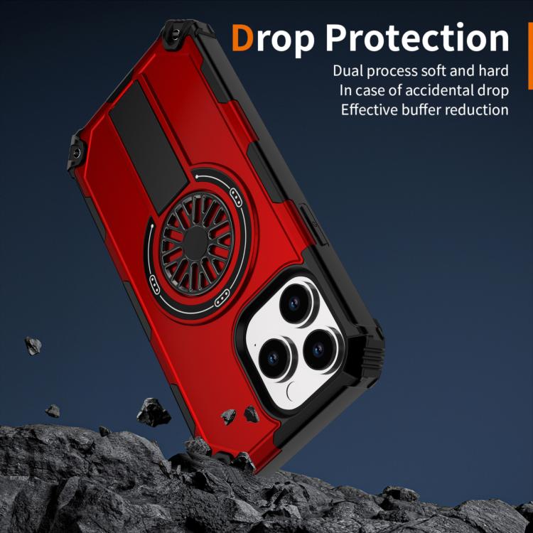 Shockproof Kickstand Metallic Shaft MagSafe Phone Case