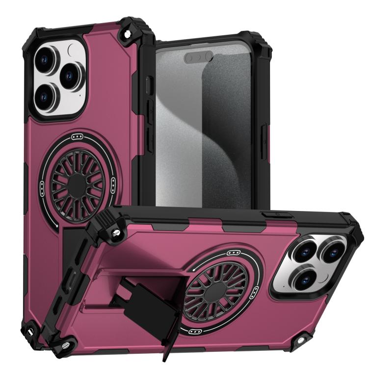 Shockproof Kickstand Metallic Shaft MagSafe Phone Case