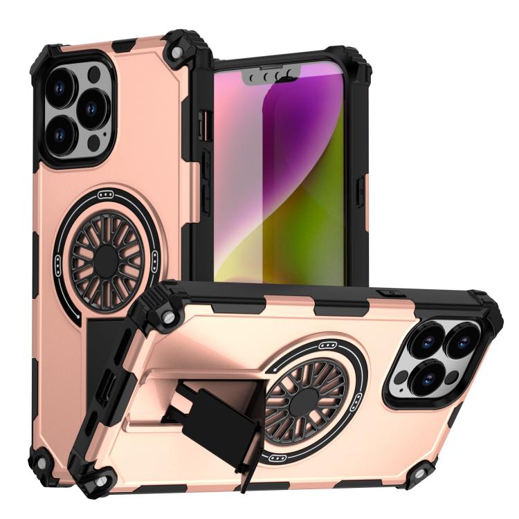 Shockproof Kickstand Metallic Shaft MagSafe Phone Case