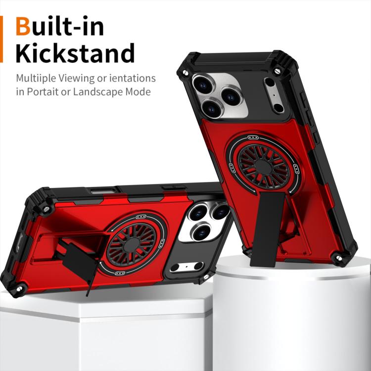 Shockproof Kickstand Metallic Shaft MagSafe Phone Case