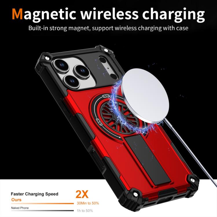 Shockproof Kickstand Metallic Shaft MagSafe Phone Case