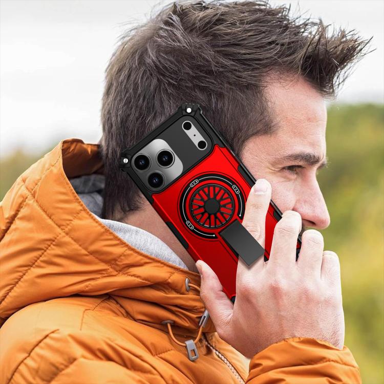 Shockproof Kickstand Metallic Shaft MagSafe Phone Case