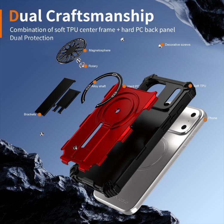 Shockproof Kickstand Metallic Shaft MagSafe Phone Case