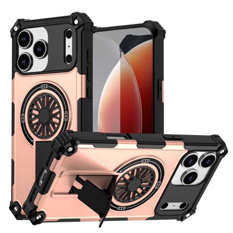 Shockproof Kickstand Metallic Shaft MagSafe Phone Case