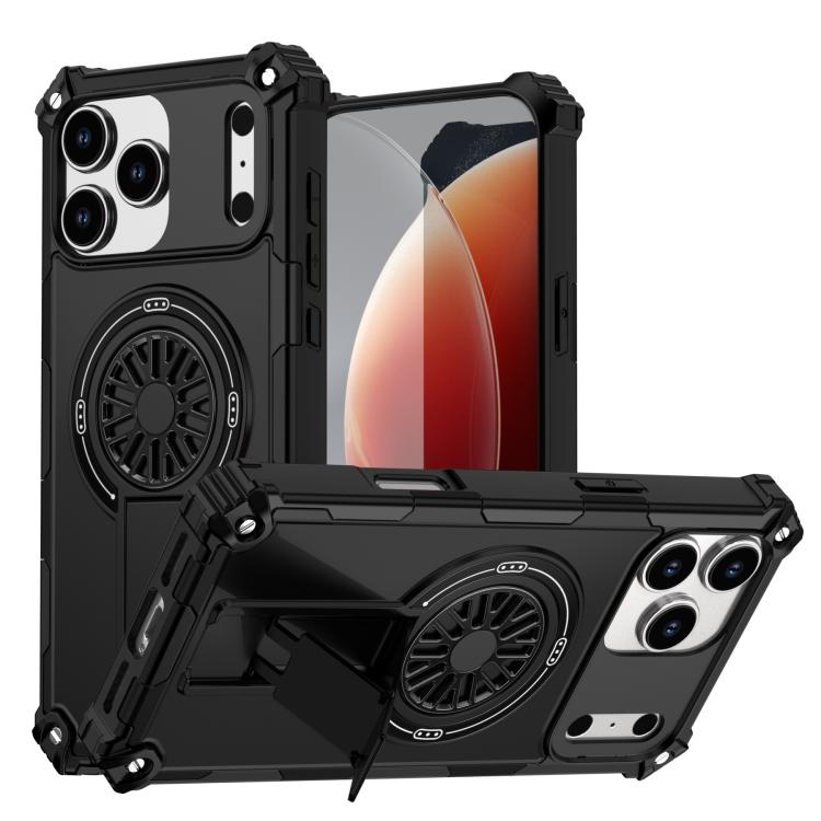 Shockproof Kickstand Metallic Shaft MagSafe Phone Case