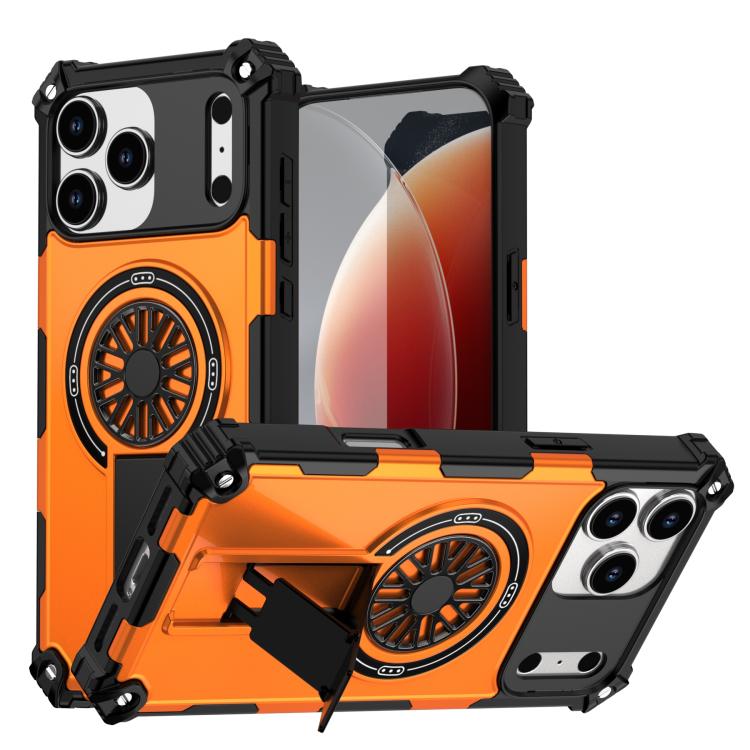 Shockproof Kickstand Metallic Shaft MagSafe Phone Case