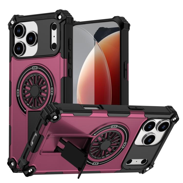 Shockproof Kickstand Metallic Shaft MagSafe Phone Case