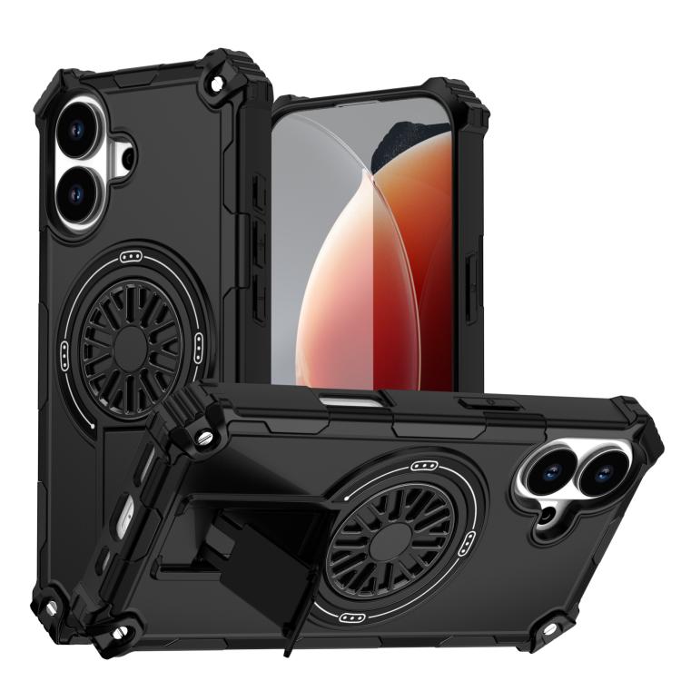 Shockproof Kickstand Metallic Shaft MagSafe Phone Case
