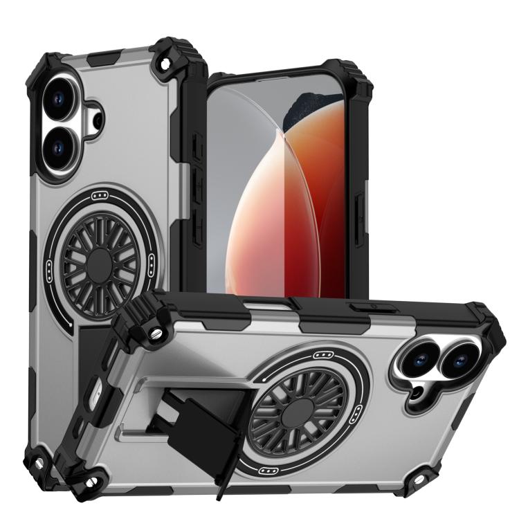Shockproof Kickstand Metallic Shaft MagSafe Phone Case