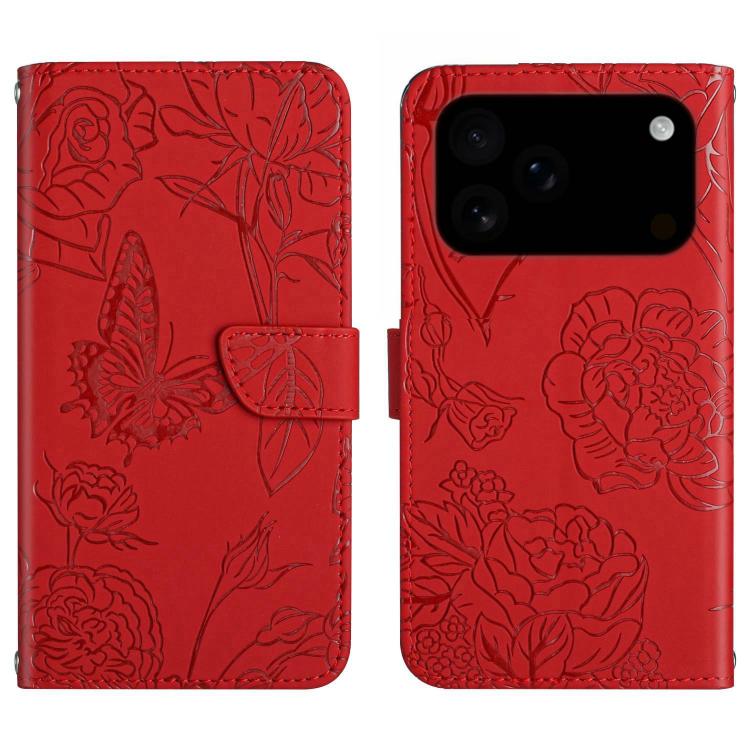 Skin Feel Butterfly Embossed Flip Leather Phone Case