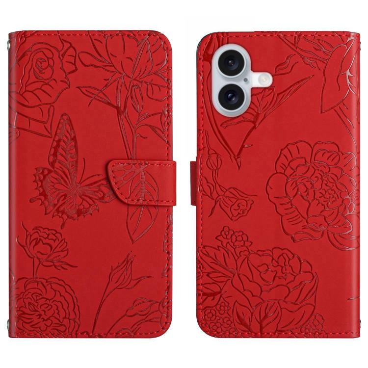 Skin Feel Butterfly Embossed Flip Leather Phone Case