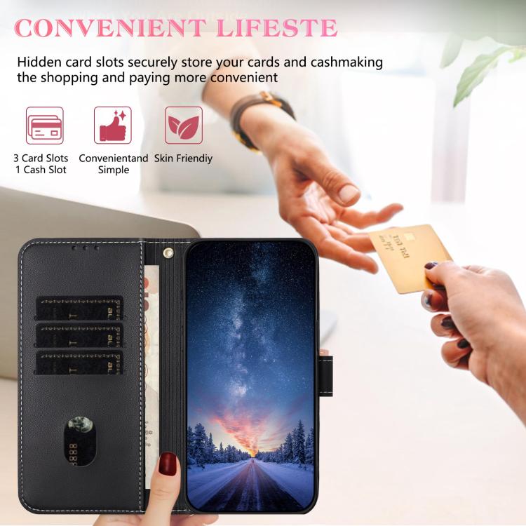 Metal Bow Leather Phone Case with Hand Strap, For iPhone 15, For iPhone 14 / 13, For iPhone 14 Pro, For iPhone 14 Pro Max