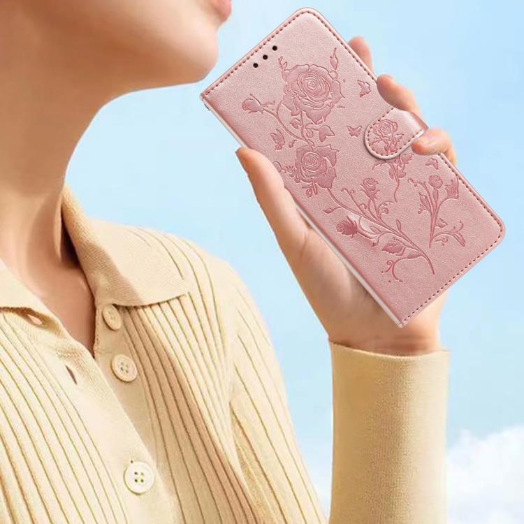 Rose Flower Embossing Pattern Leather Phone Case, For iPhone 17, For iPhone 17 Air