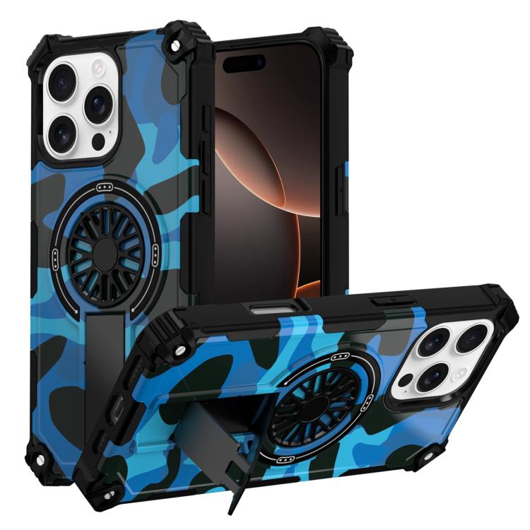 Camouflage Kickstand Rotating Shaft MagSafe Phone Case