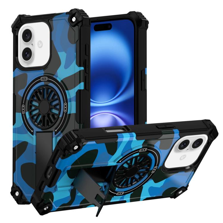 Camouflage Kickstand Rotating Shaft MagSafe Phone Case