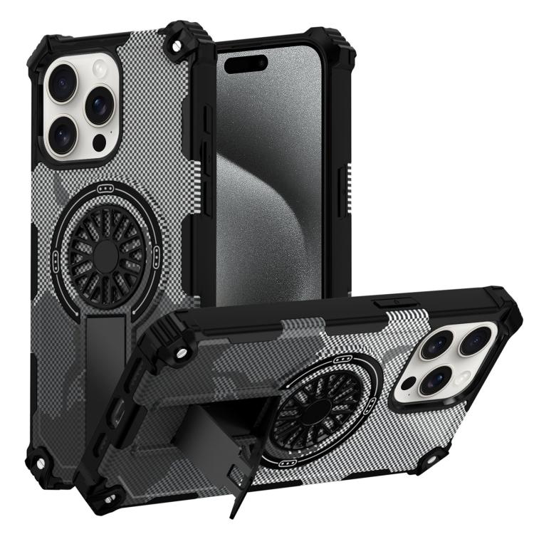 Camouflage Kickstand Rotating Shaft MagSafe Phone Case