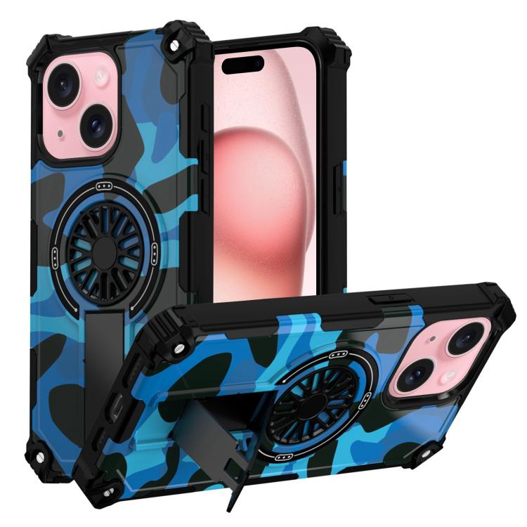 Camouflage Kickstand Rotating Shaft MagSafe Phone Case