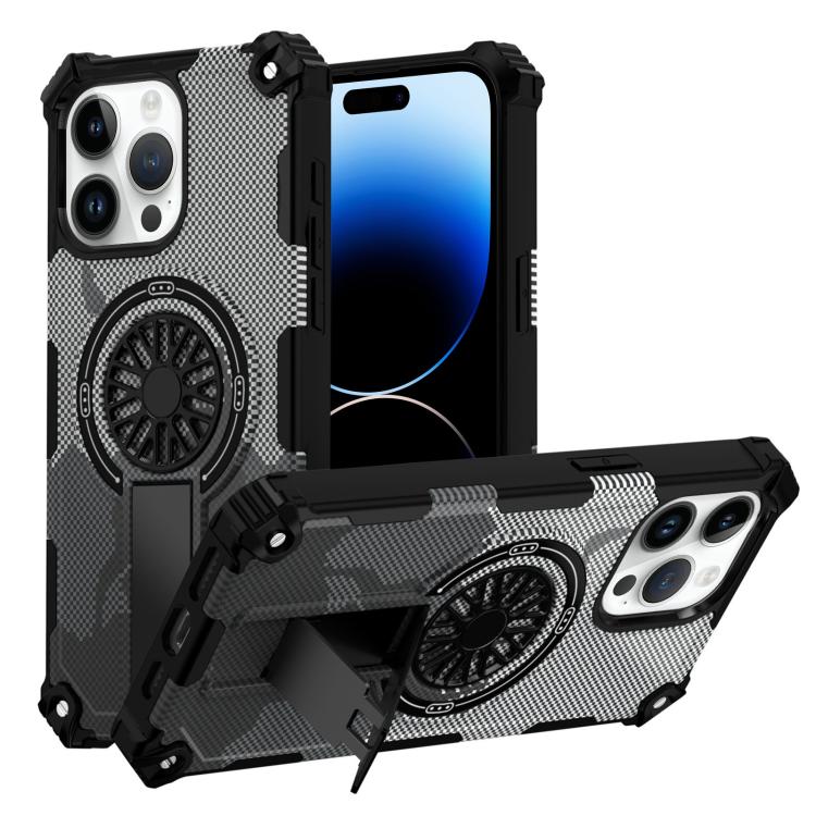 Camouflage Kickstand Rotating Shaft MagSafe Phone Case