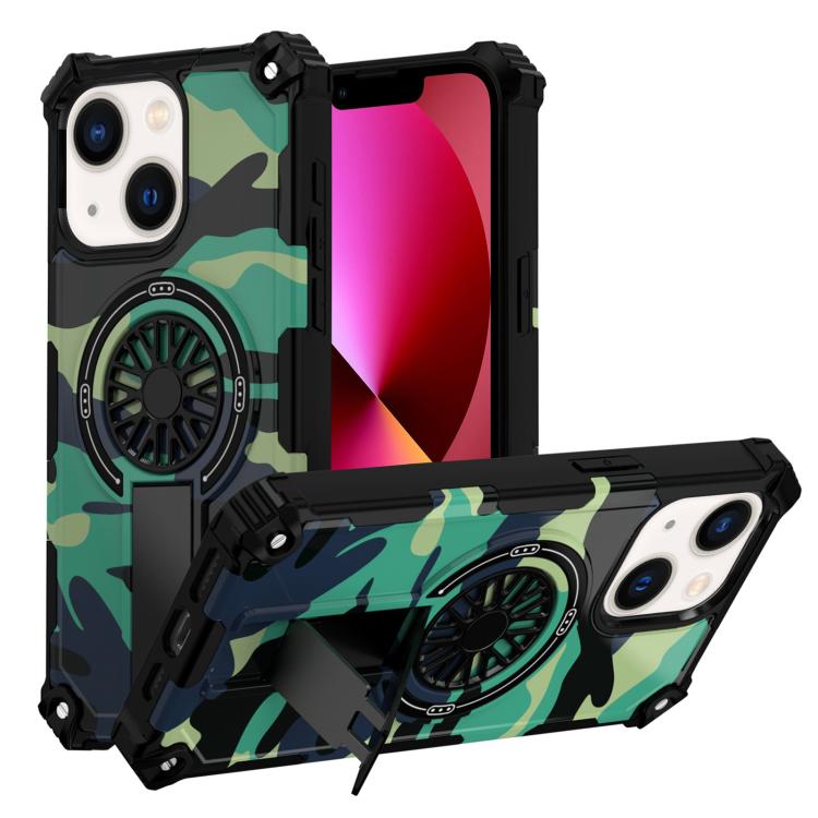 Camouflage Kickstand Rotating Shaft MagSafe Phone Case