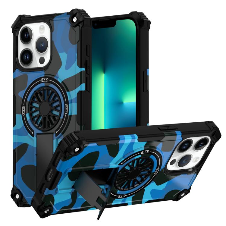 Camouflage Kickstand Rotating Shaft MagSafe Phone Case