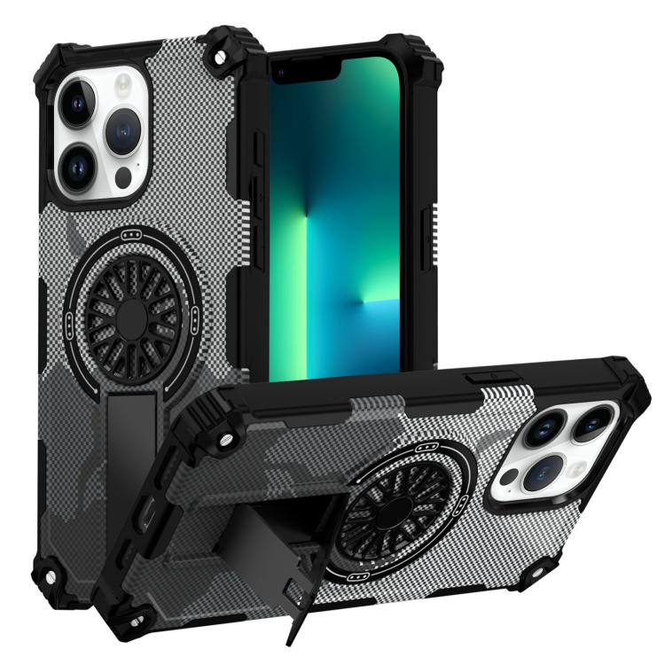 Camouflage Kickstand Rotating Shaft MagSafe Phone Case