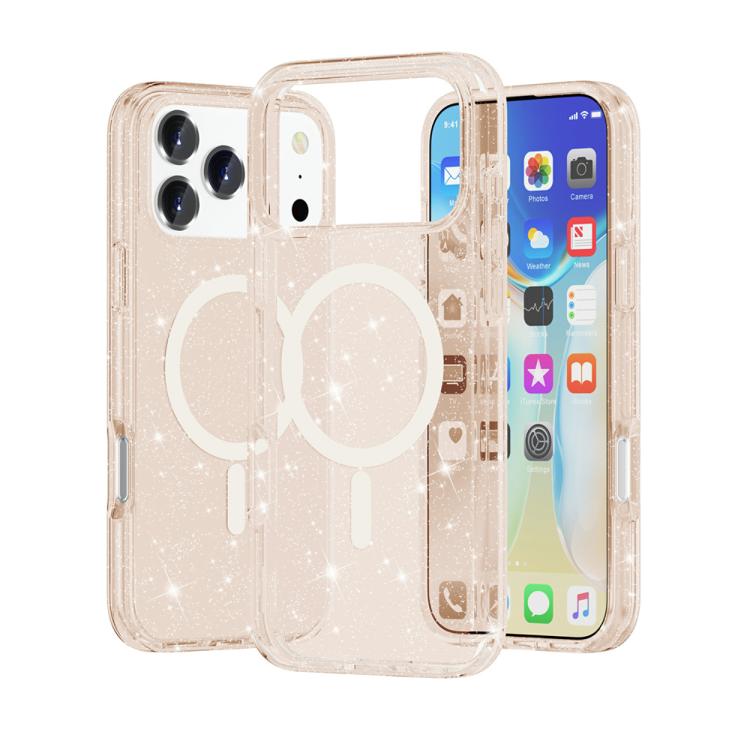 Terminator Style Glitter Powder MagSafe Magnetic Phone Case, For iPhone 17 Pro Max, For iPhone 17 Pro, For iPhone 17, For iPhone 17 Air