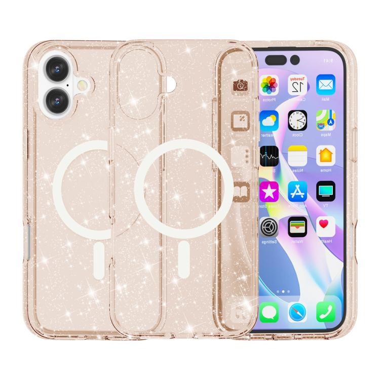 Terminator Style Glitter Powder MagSafe Magnetic Phone Case, For iPhone 17 Pro Max, For iPhone 17 Pro, For iPhone 17, For iPhone 17 Air