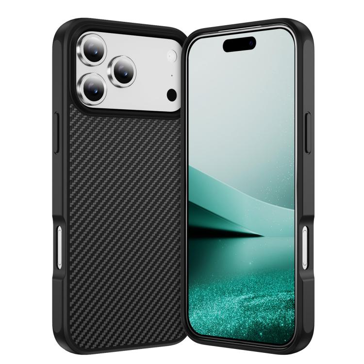 Carbon Fiber Texture Skin-feel Acrylic TPU Phone Case, For iPhone 17 Pro Max, For iPhone 17 Pro, For iPhone 17 Air, For iPhone 16 Pro Max, For iPhone 16 Pro, For iPhone 16 Plus