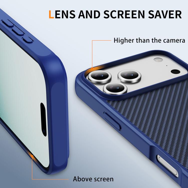 Carbon Fiber Texture Skin-feel Acrylic TPU Phone Case, For iPhone 17 Pro Max, For iPhone 17 Pro, For iPhone 17 Air, For iPhone 16 Pro Max, For iPhone 16 Pro, For iPhone 16 Plus