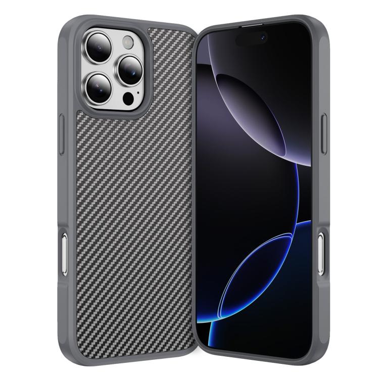 Carbon Fiber Texture Skin-feel Acrylic TPU Phone Case, For iPhone 17 Pro Max, For iPhone 17 Pro, For iPhone 17 Air, For iPhone 16 Pro Max, For iPhone 16 Pro, For iPhone 16 Plus